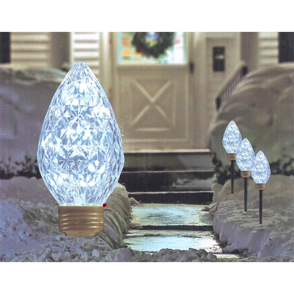 Northlight Lighted LED C9 Bulb Christmas Pathway Marker Lawn Stakes